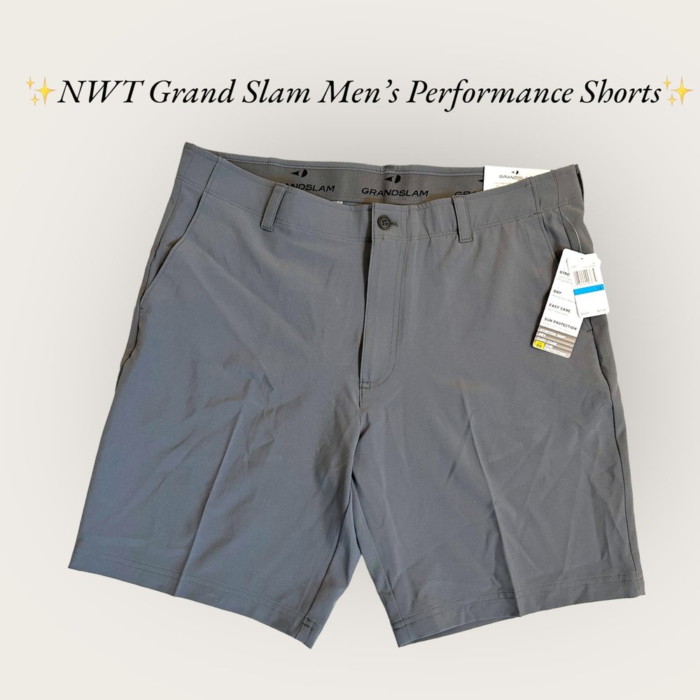✨NWT Grand Slam Men’s Performance Shorts‎ in Gray. Size 36✨